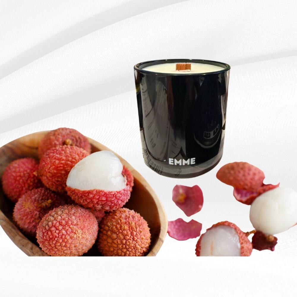 MME Lychee Soy Candle 8oz Natural Non-Toxic AAPI Owned Wood Wick NYC NIB